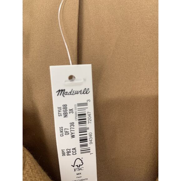 Madewell Lynnford Coat Hooded Wool Blend Winter Classic Trench Camel Plus 3X - Picture 11 of 16
